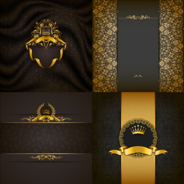 Ornite Hintergründe mit goldenem Dekorationsvektor 03 ornate Hintergründe Goldene Dekoration   