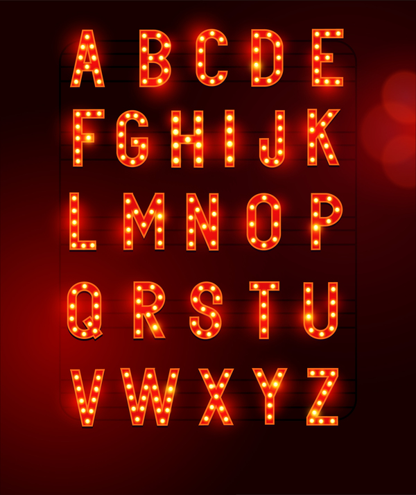 Rotes Neonen-Alphabet glänzender Vektor shining red neon alphabet   