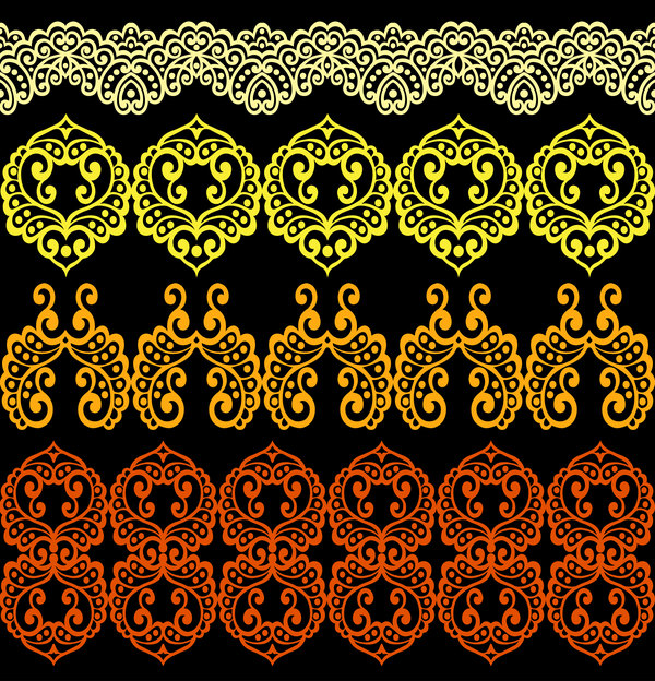 Rétro fleuri seamless pattern vecteurs 05 sans soudure police rétro motif fleuri   