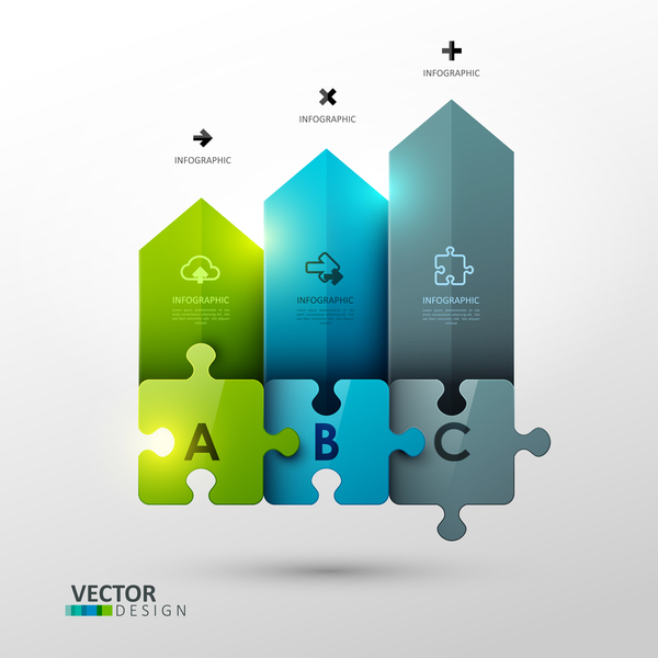 Statistitick puzzle modèle infographique vecteur 01 Statistick puzzle infographie   