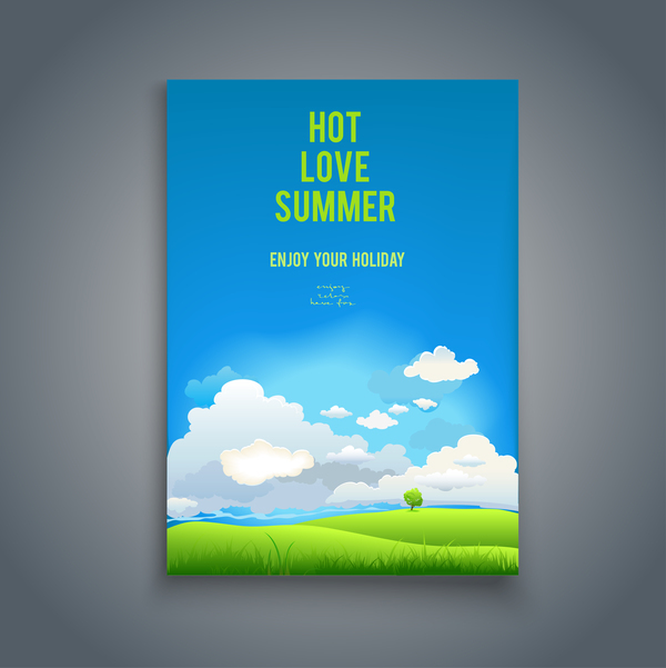 Sommerferienflyer und Cover-Broschüre Vektor 04 Urlaub Sommer flyer cover Broschüre   