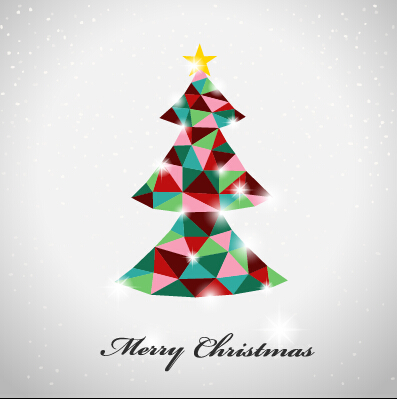 Fond de vecteur d’arbre de Noël de couleur de triangle triangle Noël fond Arbre de Noël   