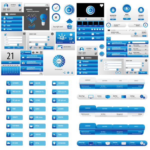 Statistiques de l’interface utilisateur vecteur bleu utilisateur statistiques interface Bleu   