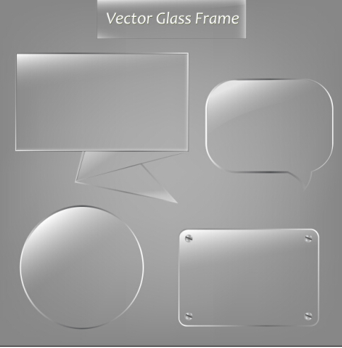 Vecteur de conception de cadre en verre vecteur 03 verre vectoriel verre cadre   