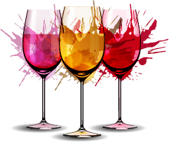 水彩画ベクトル素材のワインカップ 水彩 水 ワイン カラーベクトル   