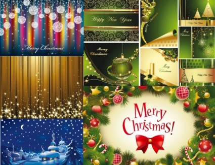 Ornite Weihnachten glänzenden Hintergrund Vektoren Material Weihnachten Schön material Hintergründe   