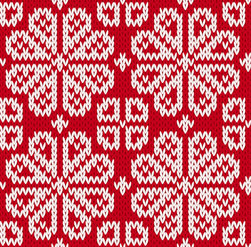 Strickgewebe Weihnachtsmuster-Vektorset 01 Weihnachten Stoff Muster gestrickt   