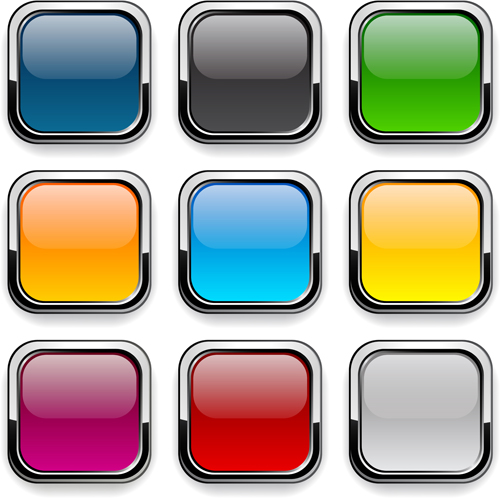 App-Button-Icons farbigen Vektor-Set 06 icons farbig button app   