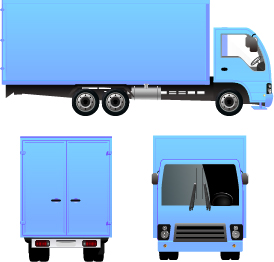 Vecteurs de fourgon de livraison de cargaison bleus livraison fourgon cargaison Bleu   