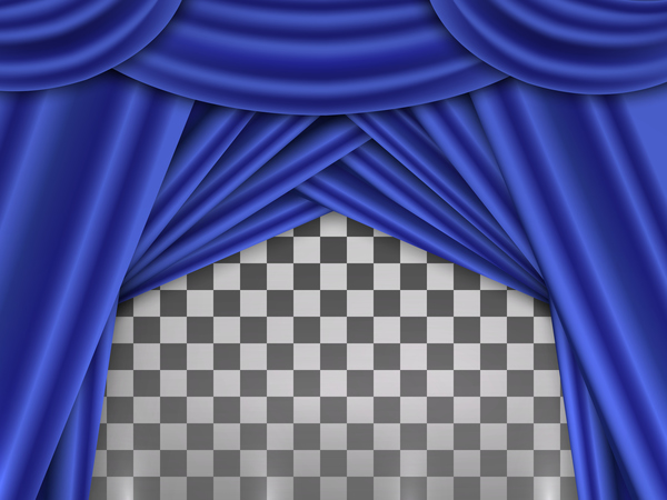 Vecteur d’illustration de fond de rideaux bleus rideaux Bleu   
