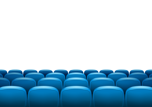 Sièges bleus avec vecteur de fond de cinéma 02 sièges cinema Bleu   
