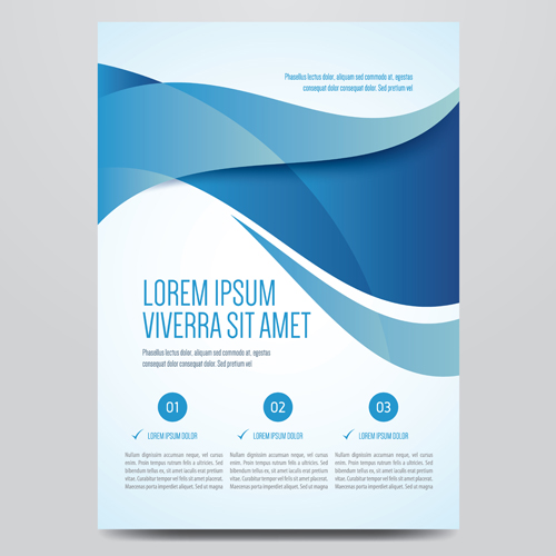 Corporate Broschüre Cover Design Vektor 04 corporate Broschüre Blau   