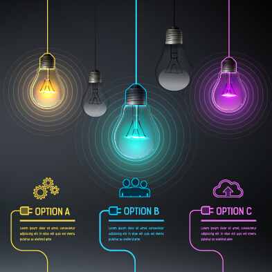 Ampoule idée noir Business Template Vector 05 vecteur de modèle modèle d’entreprise business   