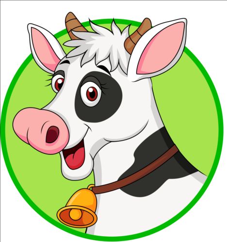 Vache de dessin animé avec le vecteur de cloches vache dessin animé cloches   