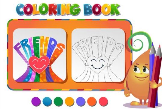 Coloriage livre amitié jour vecteur livre jour coloriage amitié   