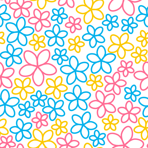 かわいい花シームレスパターンベクトル01 花 パターン シームレス かわいい   