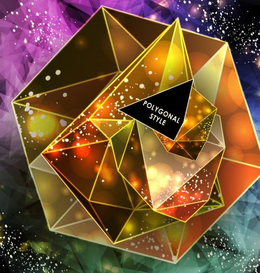 Diamant-Polygon mit abstraktem Hintergrundvektor 09 polygon Hintergrund Diamant abstract   