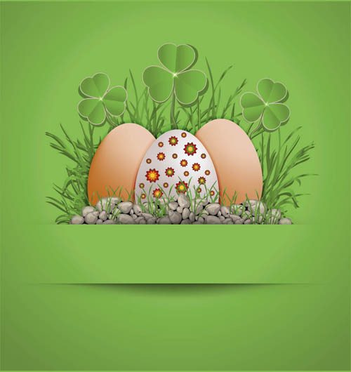 Ostereier mit Backgrounds Vektor 01 Ostern Hintergründe Eier   
