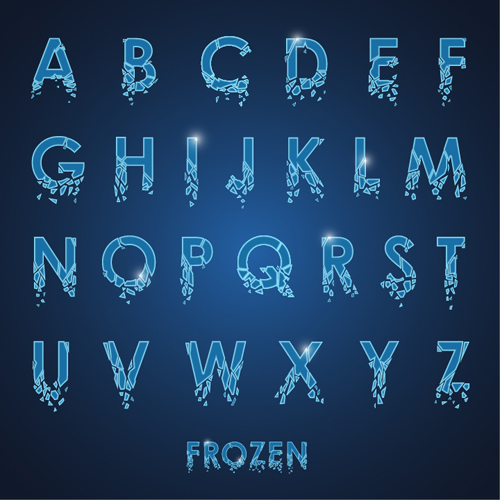 Vecteur de lettre d’alphabet congelé Lettre frozen alphabet   