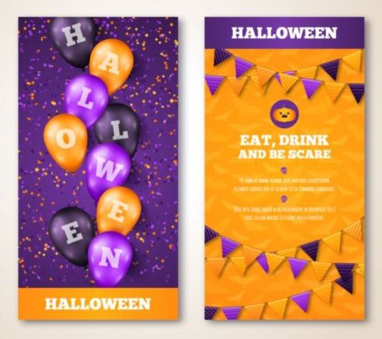Violet d’Halloween avec des vecteurs de carte jaunes violet jaune halloween carte   