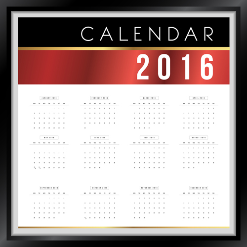 Cadre photo calendrier 2016 vecteur matériel 02 calendrier cadre photo cadre 2016   