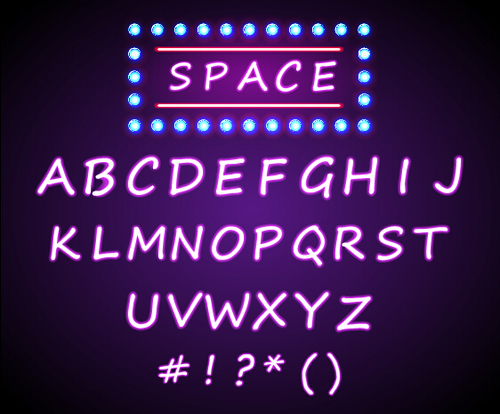 Lila Neonlicht-Alphabet-Vektordesign 03 neon lila leicht alphabet   