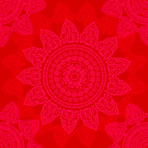 Rouge rond floral vecteur seamless pattern sans soudure rouge motif floral   