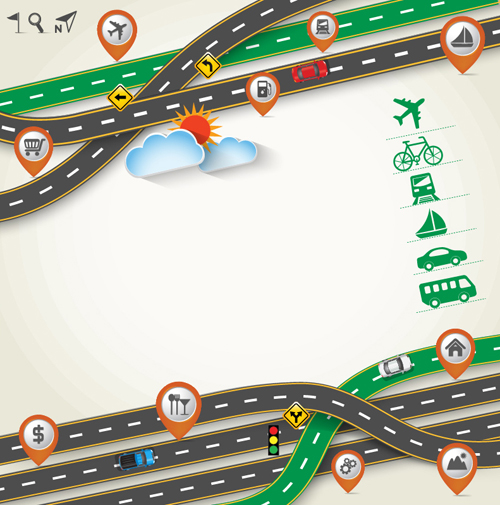 Straßenverkehrschemase-Vektorvorlage 03 Verkehr Straße schematisch   