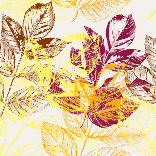 Nahtloses Muster mit Herbstblatt-Vektor nahtlos Muster Herbst   