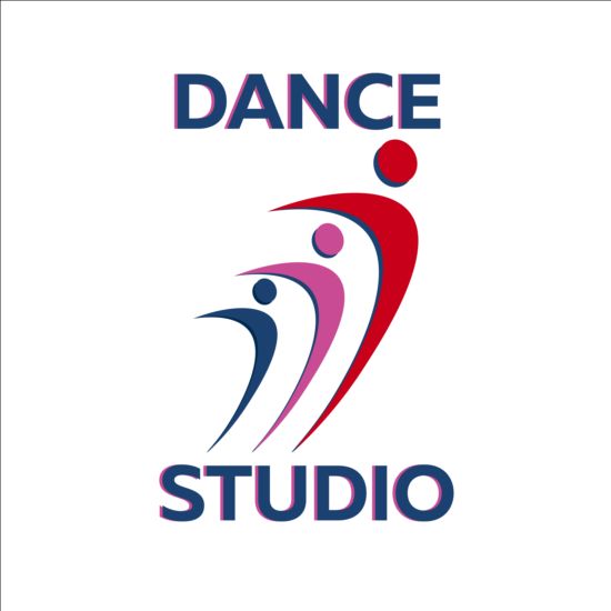 Set von Dance Studio Logos Design Vector 04 Tanz studio logos   