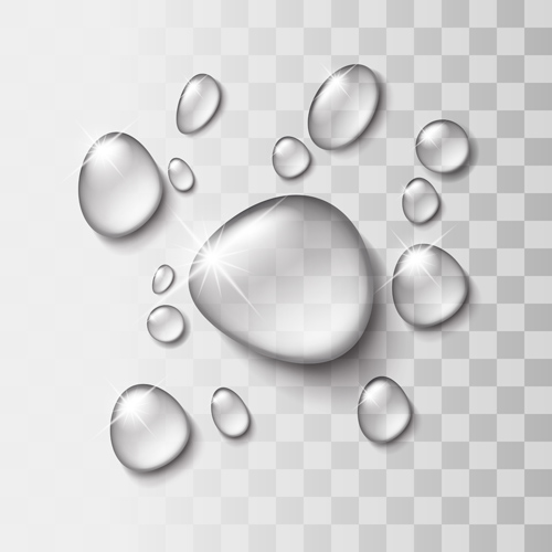 Glänzender Wassertropfen Vektorabbild Set 01 water drop shiny illustration   