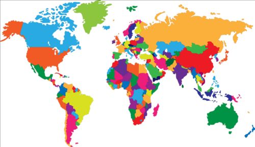 Vecteur de carte du monde de couleur simple 01 simple monde couleur carte   