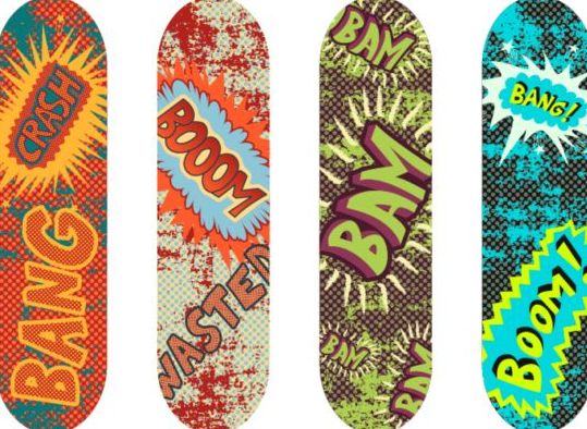 Skateboard-Designmaterial Vektor 05 skateboard material   