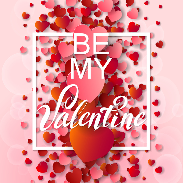 Valentinstag-Rahmen mit rotem Herzen und rosa Hintergrundvektor 03 Valentine rot Rahmen pink Herz   