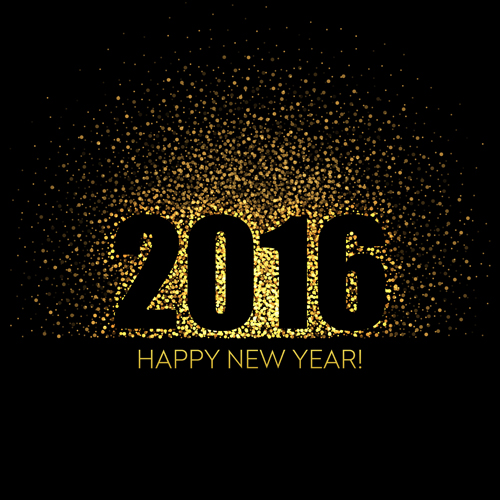 2016 nouvelle année avec vecteur de fond de lueur dorée or neuf lueur fond année 2016   