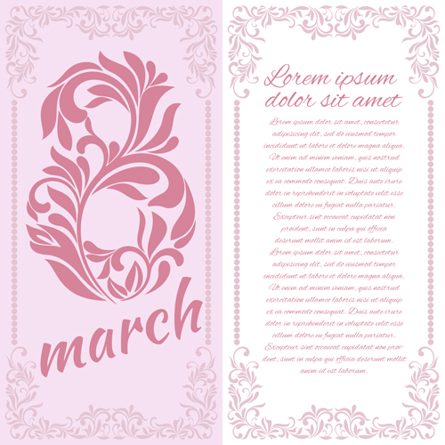 8. März Frauen-Tag Hintergrund gesetzt 01 Vektor Hintergrund Frauentag 8. März   