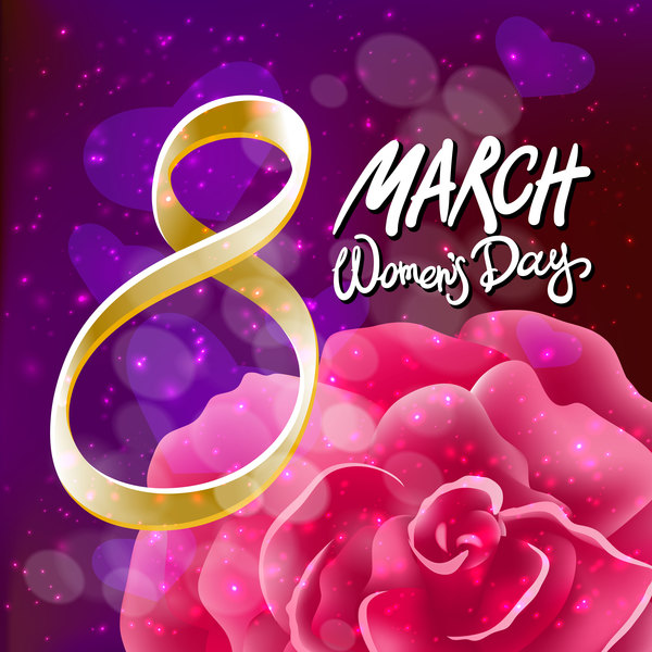 8 Marmelfrauen Tag mit Rosenhintergrund Vektor 07 tag rose März Frauen   