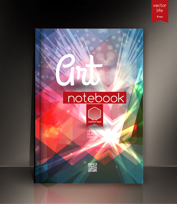 Art Notebook Deckel-Vorlage Vektor 03 Notizbuch Kunst cover   