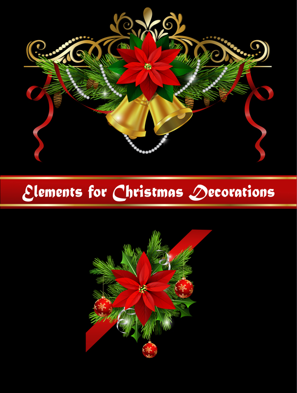 Beaux éléments de conception de décorations de Noël vecteur 14 Noël decorations Belle   