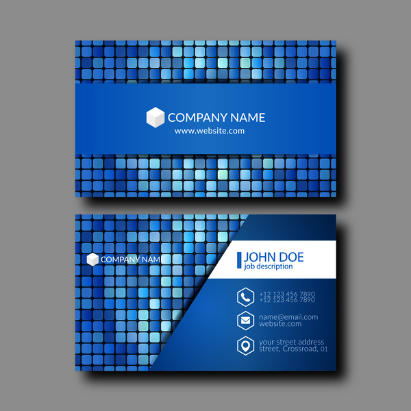 Blaue Visitenkarten-Vektorvorlage Karte business Blau   