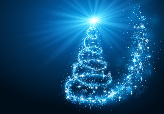 Blue Rays arbre de Noël 01 fond vectoriel rayons Noël Bleu Arbre de Noël   