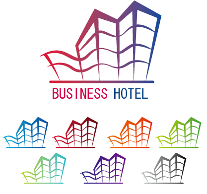 Business Hotel Logos Design-Vektor logos hotel business   