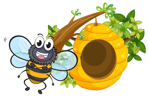 Cartoon-Biene und Bienenstöcke Vektormaterial 15 cartoon Bienenstöcke Biene   