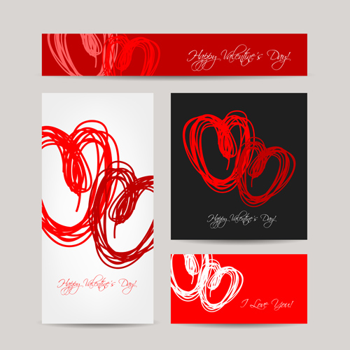 Cartes de Saint Valentin coeurs créatifs 03 Saint-Valentin creative coeurs cartes   