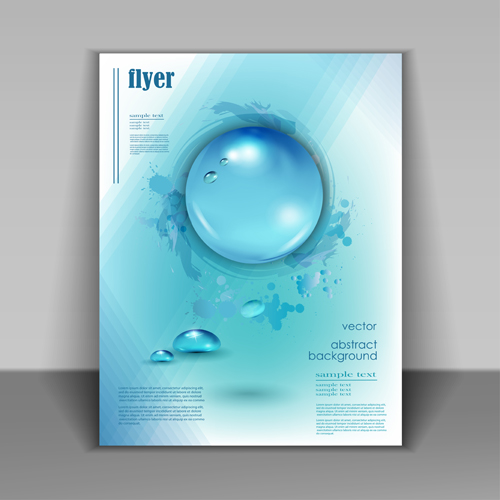 Dépliant d’eau créatif couverture vecteur matériel 03 flyer Créatif couverture   