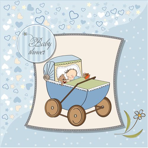 Niedliches Baby-Karte Vektordesign 12 Karte cute baby   