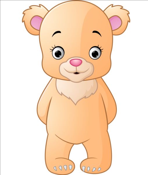 Ours en peluche mignon illustration vectorielle 06 ours nounours mignon illustration   