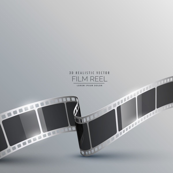 フィルムリール3D リアルなベクトルの背景09 現実的な リール フィルム   