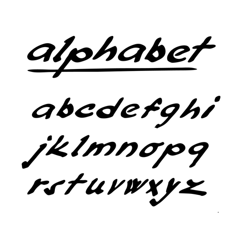 Dessiné à la main alphabet créatif vecteurs 05 dessiné à la main Créatif alphabet   