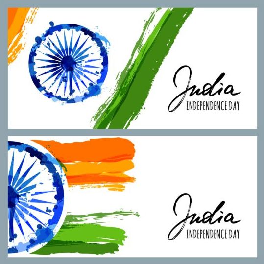 L’indépendance indienne jour aquarelle fond vecteur 08 jour indien indépendance fond aquarelle   